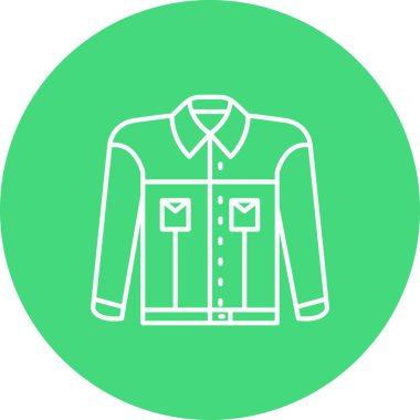 Yeşil ve beyaz bir ceketin vektör çizimi
