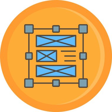 ağ sunucu simgesi renk dış hat vektörü