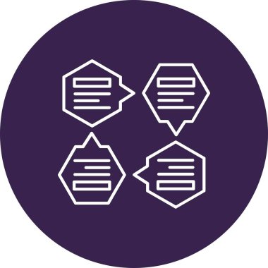 Benzersiz altıgen konuşma glyph vektör simgesi