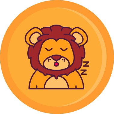 Büyük ayda uyuyan tatlı bir aslan..