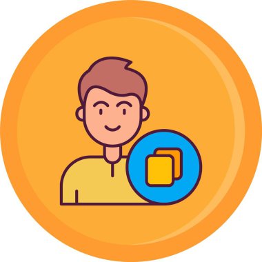 Çay ikonu içen adamın vektör illüstrasyonu