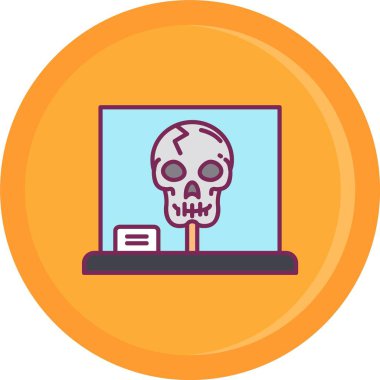 dizüstü bilgisayar simgesi, vektör içeren kafatası