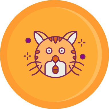 Kedi. Web simgesi basit tasarım