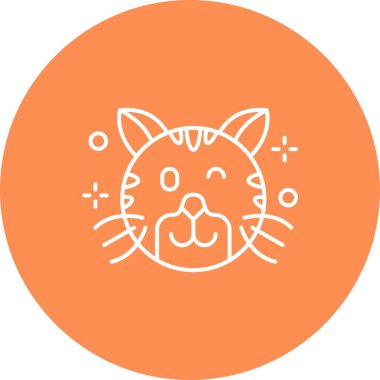 Benzersiz kedi yüz vektör çizgisi simgesi