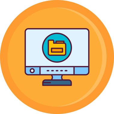 Dizüstü bilgisayar simgesi vektör çizimi