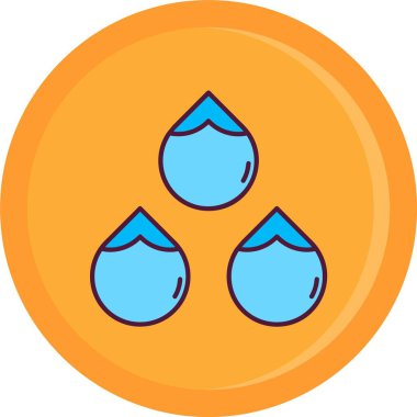 Su damlası simgesi rengi dış hat vektörü