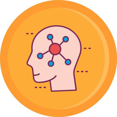 Beyin simgesi, vektör illüstrasyonu