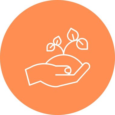 vektör eller bir çiçek simgesi tutuyor