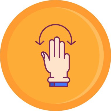 el hareketi ikonu. işaret el parmağı vektör rengi düz izole