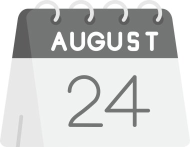 Ağustos 24 takvim simgesi - vektör illüstrasyonu