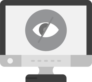 Gözlü bilgisayar, vektör simgesi tasarımı.