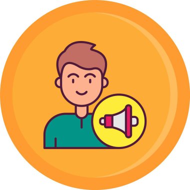 Megafon vektör illüstrasyonlu adam