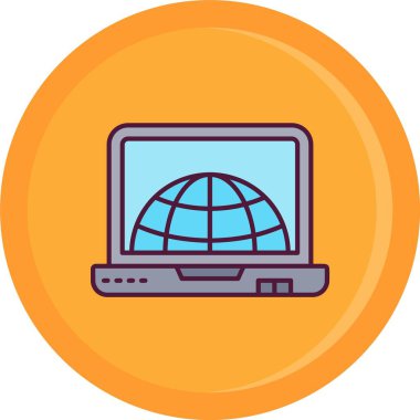 İnternet web simgesi, basit vektör illüstrasyonu