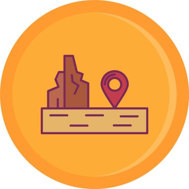 harita konumu düz simge, vektör illüstrasyonu