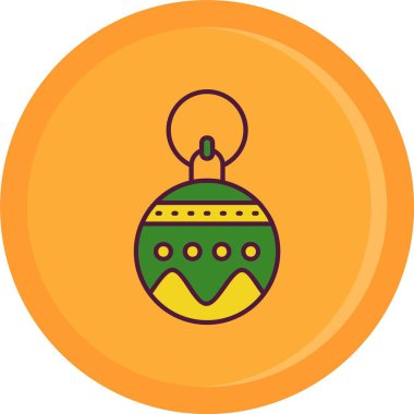 Yılbaşı dekorasyonu düz daire vektörü deseni