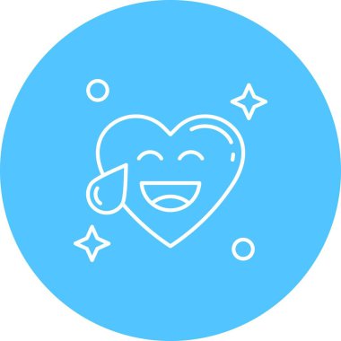 Mutlu kalp ikonu vektör illüstrasyonu