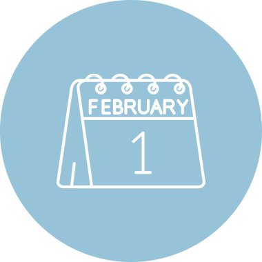 1 Şubat tarihli tek günlük takvim simgesi