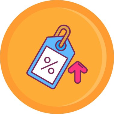 İndirim etiketi iskonto simgesi renk ana hatları vektörü