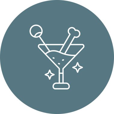 vektör kokteyli simgesi, basit vektör illüstrasyonu