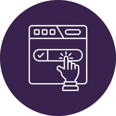 ATM kart vektör simgesi. biçim düz yuvarlak sembol, mor renk, yuvarlak açılar, beyaz arkaplan.