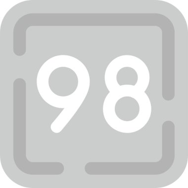 Gri arkaplanda 98 simgesi
