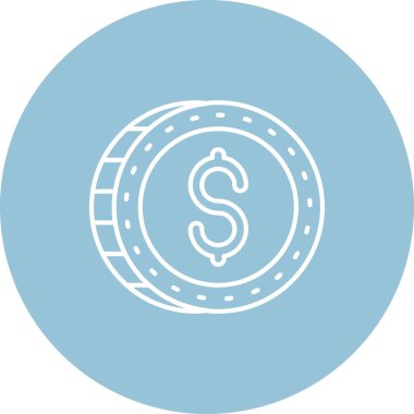 Eşsiz dolar çizgisi vektör simgesi