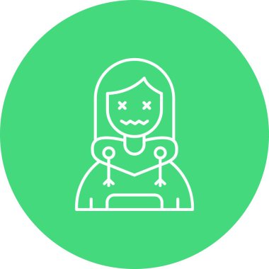 Maskeli bir kızın vektör çizimi