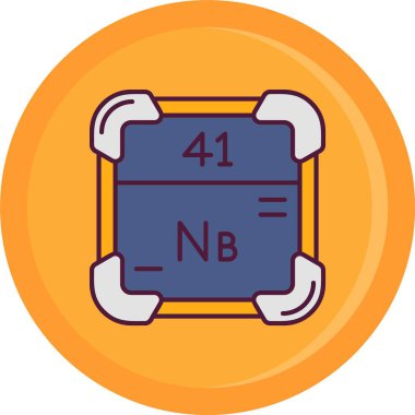 Kabartma vektör simgesindeki eşsiz atom numarası