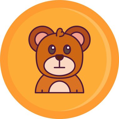 Eşsiz ayı oyuncak vektör çizgisi simgesi