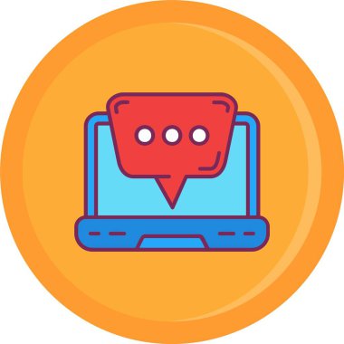 Sohbet simgesi, vektör illüstrasyonu basit tasarım