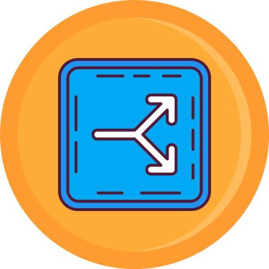 doğru yönde ok simgesi. doğru yön vektör vektör renk düz tasarımı