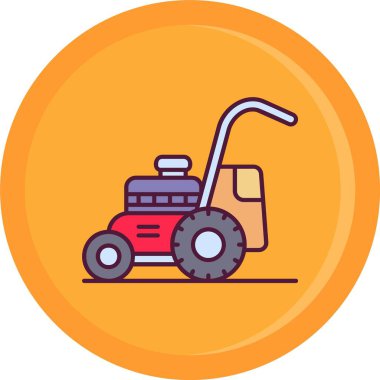 çim biçme simgesi ve vektör illüstrasyonu beyaz arkaplanda izole edildi