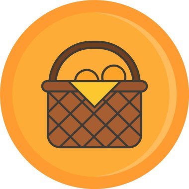 Basket Düz Çember Vektör Simgesi Tasarımı