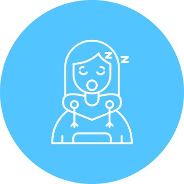 güzel uyuyan kız kabartma vektör simgesi