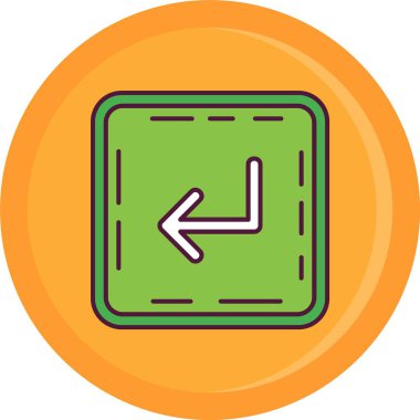 ok sol simge renk dış hat vektörü