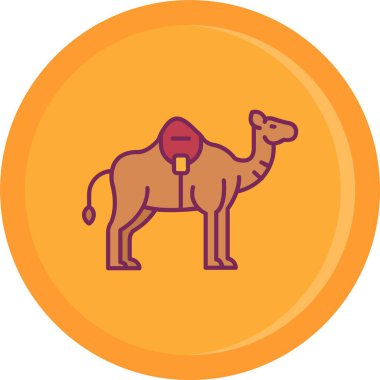 Vektör deve simgesi, vektör illüstrasyonu