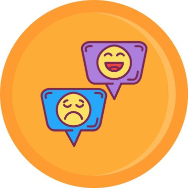 üzgün ve kötü geri bildirim simgesi, ana hatlı vektör