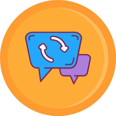 Sohbet mesajı simgesi vektörü. Konuşma metni özeti. izole edilmiş renk vektörü çizimi