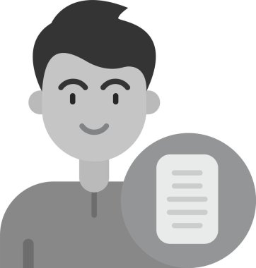 Konuşma balonu olan adam, vektör çizimi, düz tasarım simgesi