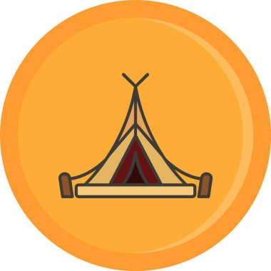 kamp çadırı simgesi, vektör illüstrasyonu