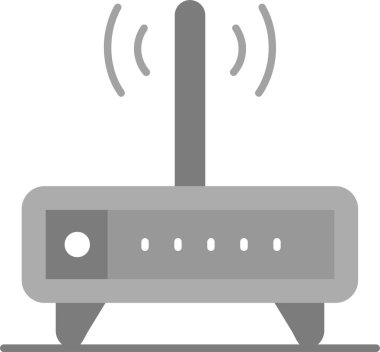 Wifi router simgesi. Beyaz arkaplanda izole edilmiş web tasarımı için Wifi router vektör simgesinin basit çizimi