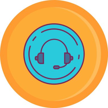 Kulaklık simgesi, vektör illüstrasyonu