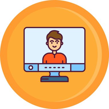 Dizüstü bilgisayar simgesi vektör çizimi