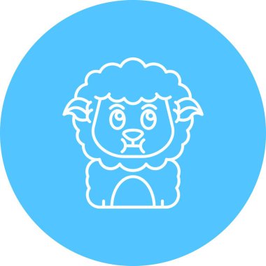 Benzersiz koyun vektör çizgisi simgesi