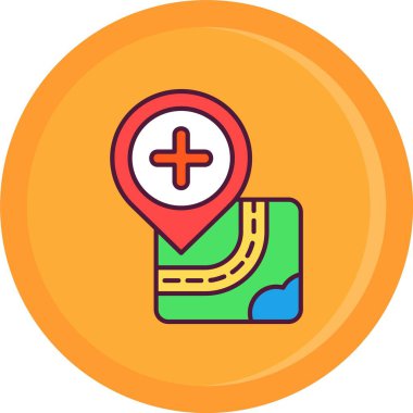 navigasyon konumu haritası simgesi, izometrik biçim