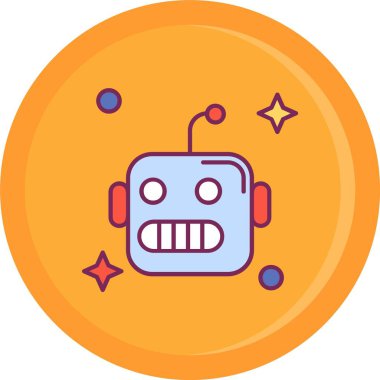 robot düz simgesi, vektör illüstrasyonu