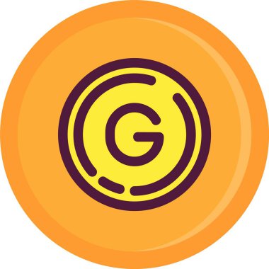 Para para ikonu. anahat madeni para sikkeleri vektör renk düz izole