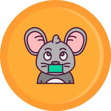 Fare Düz Gradyan Vektör Simgesi Tasarımı