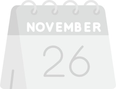 Kasım 'ın 25' i bir günlük takvimde ve basit bir illüstrasyonda