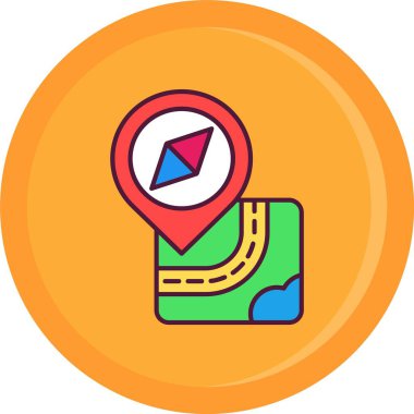 konum haritası simge vektörü. Yer belirleme işareti. renk sembolü çizimi